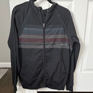 Travis Mathew Black Multicolor Striped Windbreaker